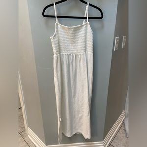 Old Navy white midi dress.